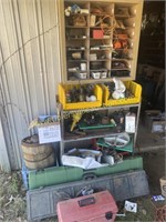 Large group of miscellaneous shop, items, tools,