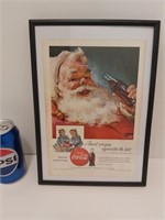Publicité encadré original coke père Noël  1955