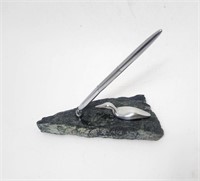 Hoselton Sculpture - Loon Pen Holder w/Marble Base