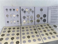 Group of coins including Morgan silver dollar &