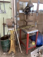 Drill press & grinder on stands