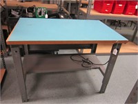 IRON BASE WORK TABLE WITH OUTLET-3 X 4