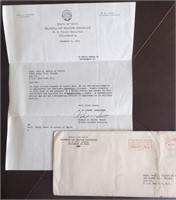 1952 Bureau of Motor Vehicles US Soldier's Letter