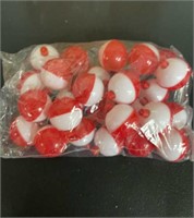 LARGE BAG RED/WHITE  FISHING BOBBERS -new