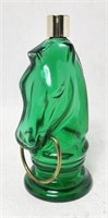 AVON Green Glass Horse Decanter After Shave Bottle