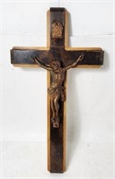 Large (13.5") Wooden & Metal Crucifix Wall Decor