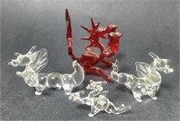 Blown Glass Figurine (4x) Lot