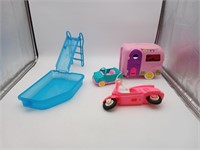 Barbie Camper playset Chelsea & Moped Scooter