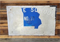 Old Metal Missouri School Sign