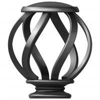 Swirl Cage 1in. Gunmetal Rod Finial  2-Pack