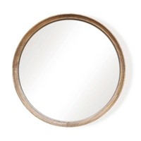 26 Wood Round Mirror Natural - Threshold