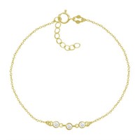 14k Gold/Cubic Zirconia 9 Bracelet-Itsy