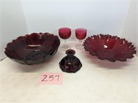 Ruby Red Glass Lot