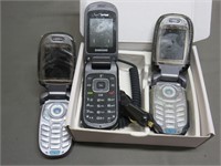 Lot of 3 Old Flip Top Phones