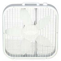 20 in. 3 Speed White Box Fan with Carry Handle