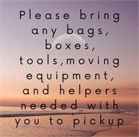 What To Bring To Pickup Information