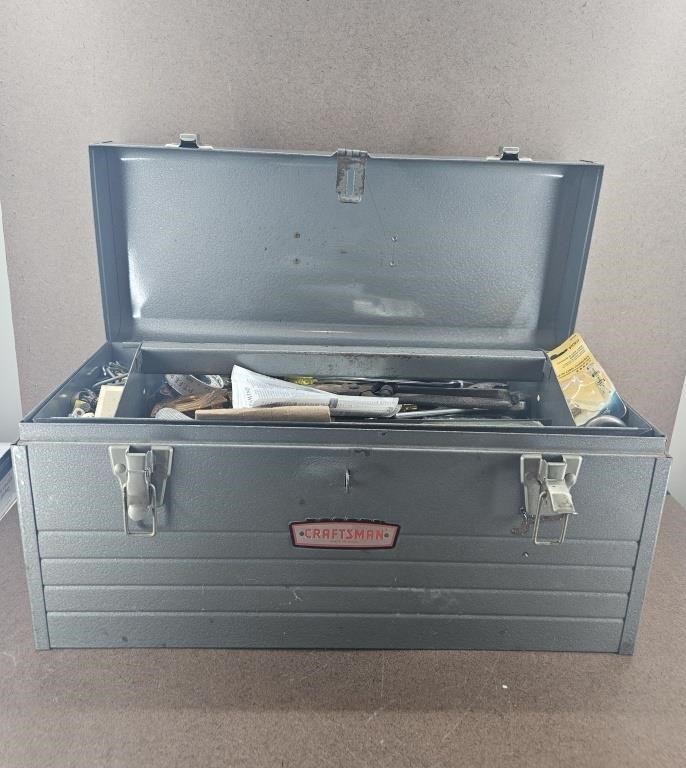 Vtg Craftsman Toolbox w/ Misc. Vtg Tools