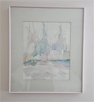 Framed & Signed Abstract Genuine Watercolor Art
