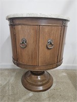 Vintage Round Drum Marble Top Side Table #2