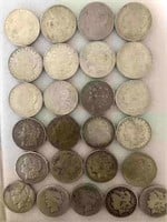 Lot of Morgan and Peace Dollars (25 in all)