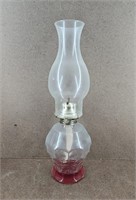 Vtg Clear Glass Oil Hurricane Lamp