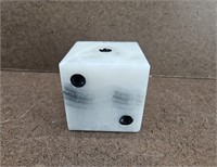 Vtg Carved Marble Dice Paperweight