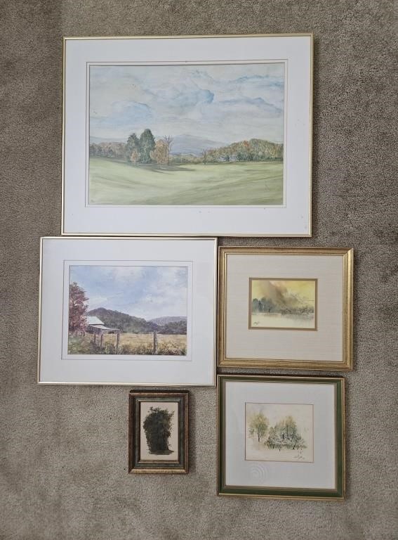 Misc. Framed Watercolor Art Pieces