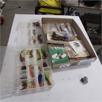 BOX OF ASST FISHING LURES & ACC