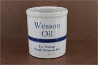 Vintage Wesson Oil Stoneware Crock