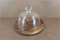 Vintage Glass Covered Cheese Board