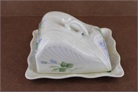 Antique Floral Covered Cheese Dish