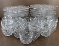 38pc. Vtg Imperial Daisy & Button Crystal Dish Set