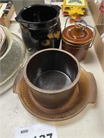GLASS PIE DISH, POTTERY AND MORE