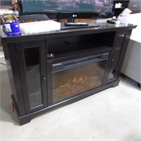 TV STAND W/ BUILT - IN ELECT FIREPLACE & REMOTE