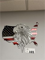 NEW - METAL SIGN ART- EAGLE WITH UNITED STATES