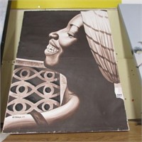 AFRICAN STYLE PORTRAIT -SIGNED B. CUERUO 2007