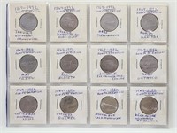 1867-1992 Confederation Set 25 Cents Collection