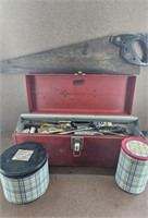 Vtg Kennedy Kits Tool Box w/ Vtg Tools - Plus