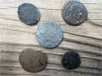 Excavated ancient Roman coins