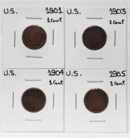 Indian Head Pennies US 1901-1905