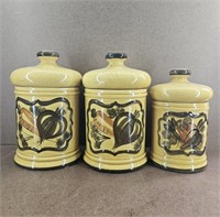 Vtg 3pc. Los Angeles Pottery Kitchen Canisters