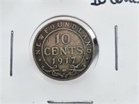 1917 Newfoundland Silver 10 Cents