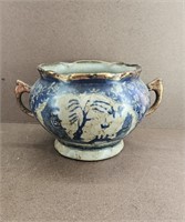 Vtg Asian Blue & White Planter