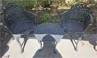 Wrought Iron Patio Set w/ 2 Chairs