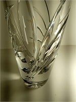 Stunning Heavy Tall Thick Crystal Vase..Beautiful!