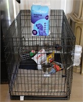 Large Dog Crate w/ Training Pads & Treats