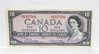1954 Canada $10 Dollars S/T Prefix