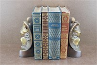 Vintage SE Book Collection w/ Brass Book Ends