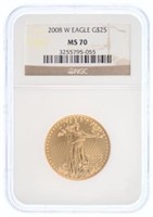 2008-W $25 Gold Eagle – NGC Graded MS-70 &