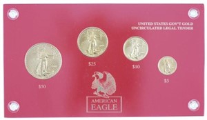 2001 Four Piece American Eagle Gold Coin Set